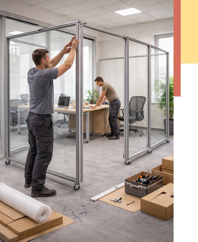 Мобильные офисные перегородки в Мелеузе от 12786 руб. — установка под ключ | ОТДЕЛОЧНИК-Млз