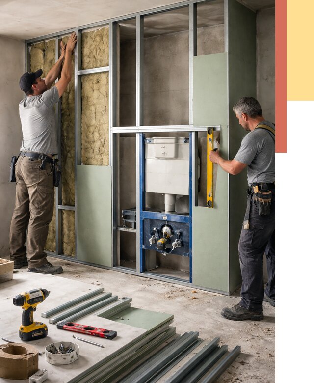 Установка сантехнических перегородок в Мелеузе от 8695 руб. | ОТДЕЛОЧНИК-Млз