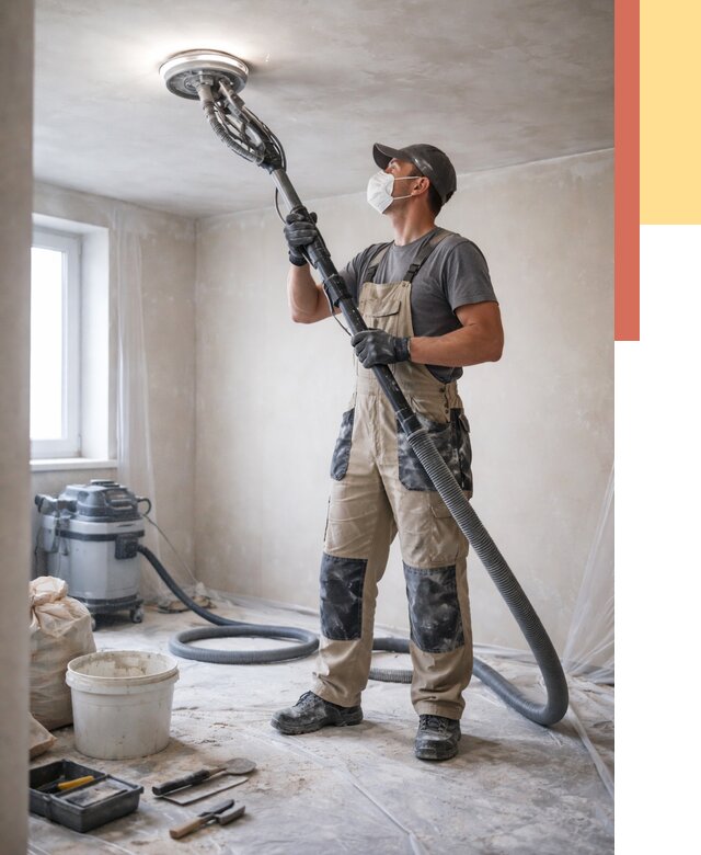 Шлифовка потолка в Мелеузе от 3580 руб. — услуги шлифования потолка | ОТДЕЛОЧНИК-Млз