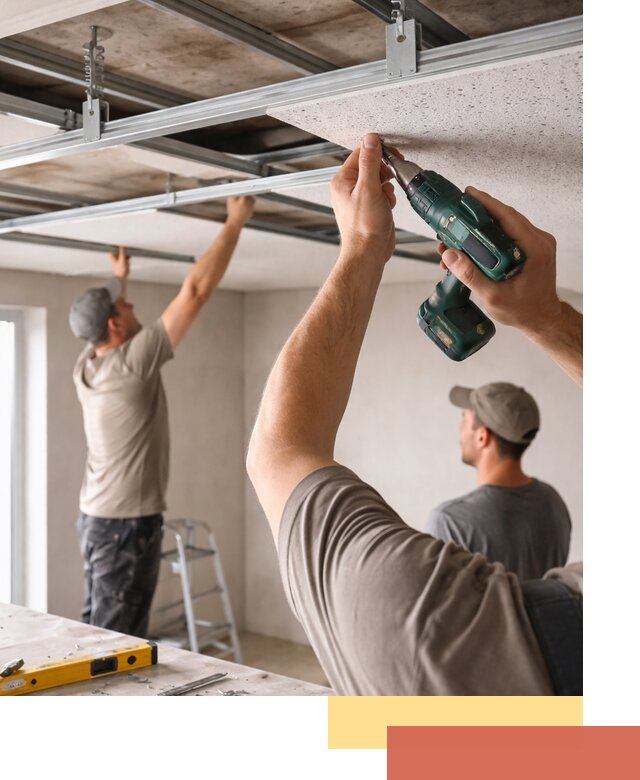 Монтаж акустического потолка в Мелеузе под ключ