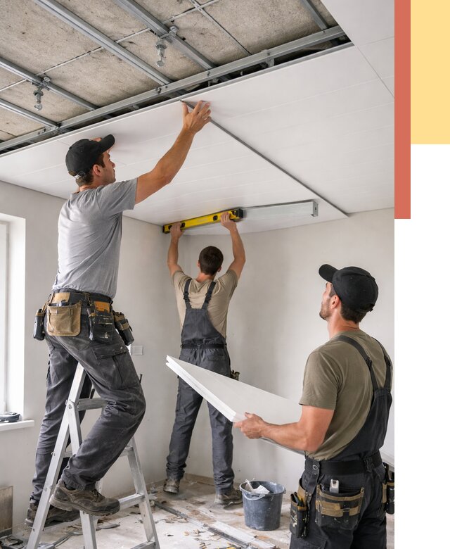 Монтаж потолка из ПВХ панелей в Мелеузе от 3580 руб./м2 — быстро и недорого | ОТДЕЛОЧНИК-Млз