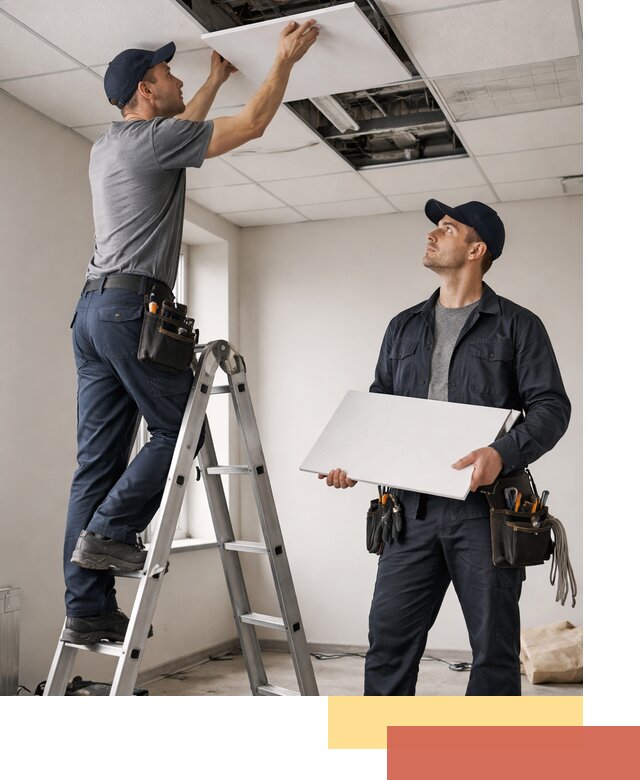 Обслуживание подвесного потолка в Мелеузе — ремонт и чистка