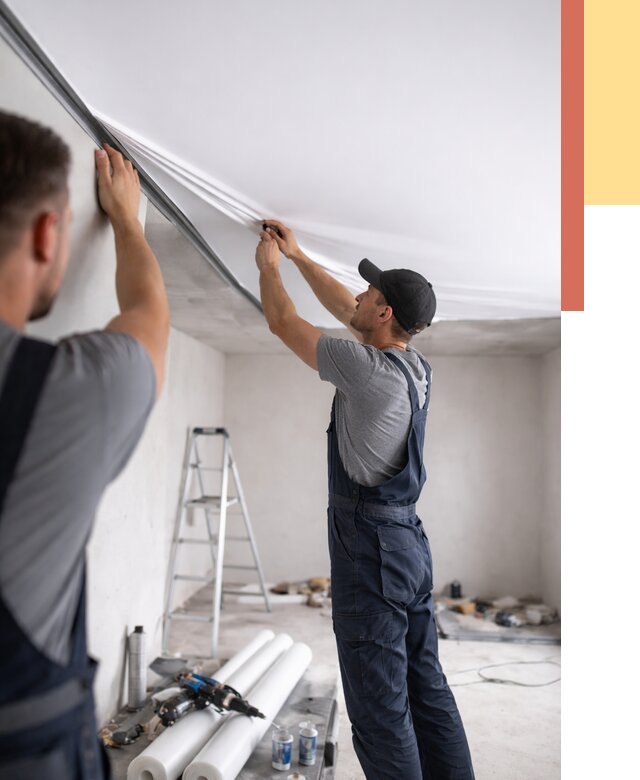 Монтаж матового натяжного потолка в Мелеузе от 4603 руб./м² — быстро и недорого | ОТДЕЛОЧНИК-Млз