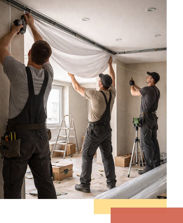 Монтаж парящего натяжного потолка под ключ в Мелеузе