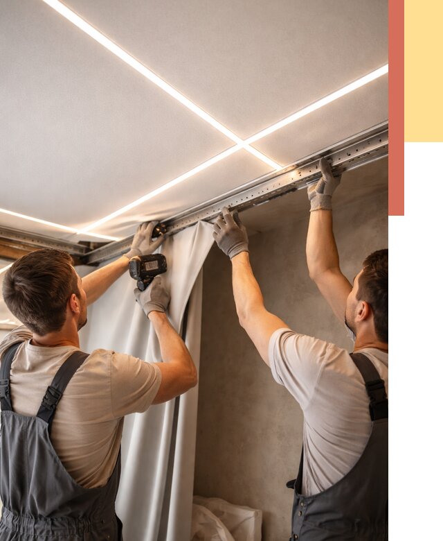 Монтаж натяжного потолка со световыми линиями в Мелеузе от 1227 руб. | ОТДЕЛОЧНИК-Млз