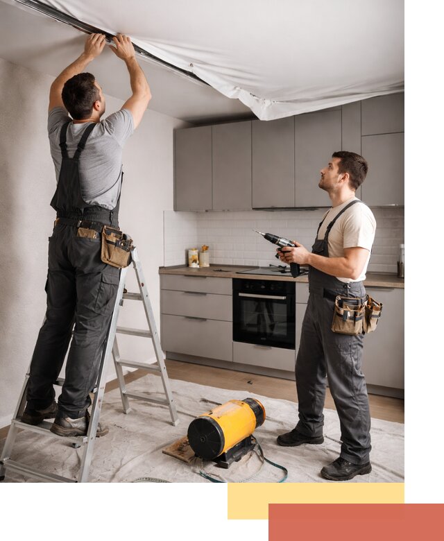 Монтаж натяжного потолка на кухне в Мелеузе