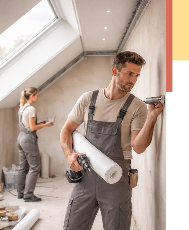 Монтаж натяжного потолка на мансарде в Мелеузе от 3580 руб. | ОТДЕЛОЧНИК-Млз