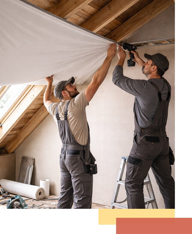 Монтаж натяжного потолка в мансарде в Мелеузе