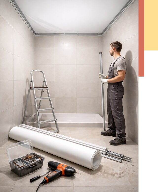 Монтаж натяжного потолка в санузле в Мелеузе от 1892 руб. — ОТДЕЛОЧНИК-Млз