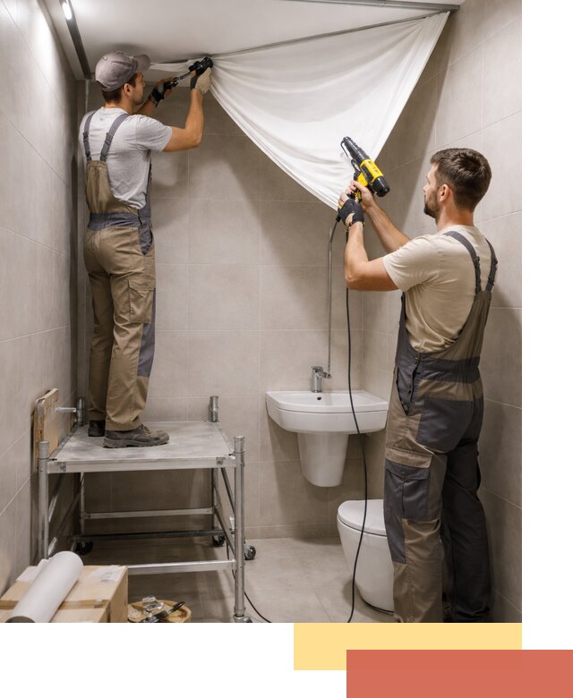 Монтаж натяжного потолка в санузле в Мелеузе