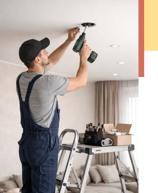 Установка и монтаж точечных светильников в натяжной потолок в Мелеузе от 1841 руб. | ОТДЕЛОЧНИК-Млз