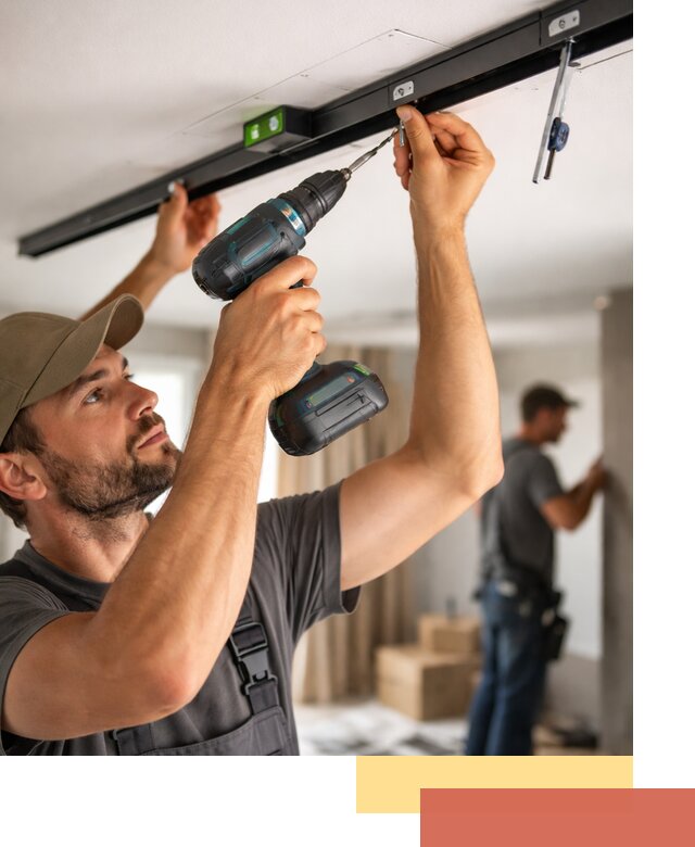 Установка трековых светильников в натяжной потолок в Мелеузе