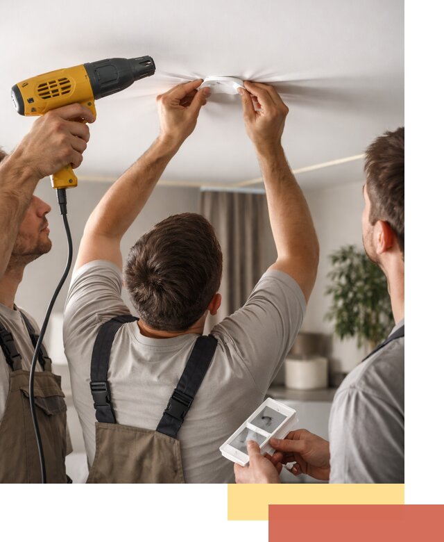 Ремонт прокола полотна натяжного потолка в Мелеузе