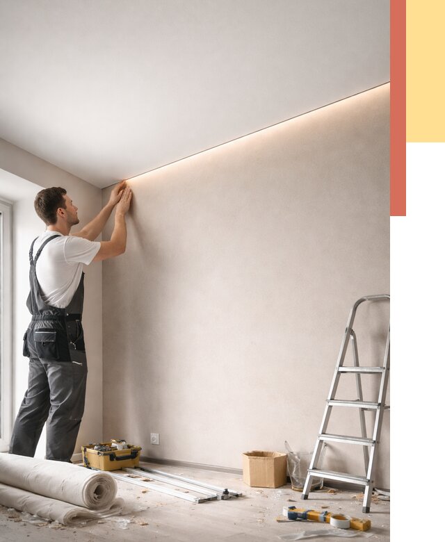 Теневые натяжные потолки в Мелеузе от 8388 руб. под ключ | ОТДЕЛОЧНИК-Млз