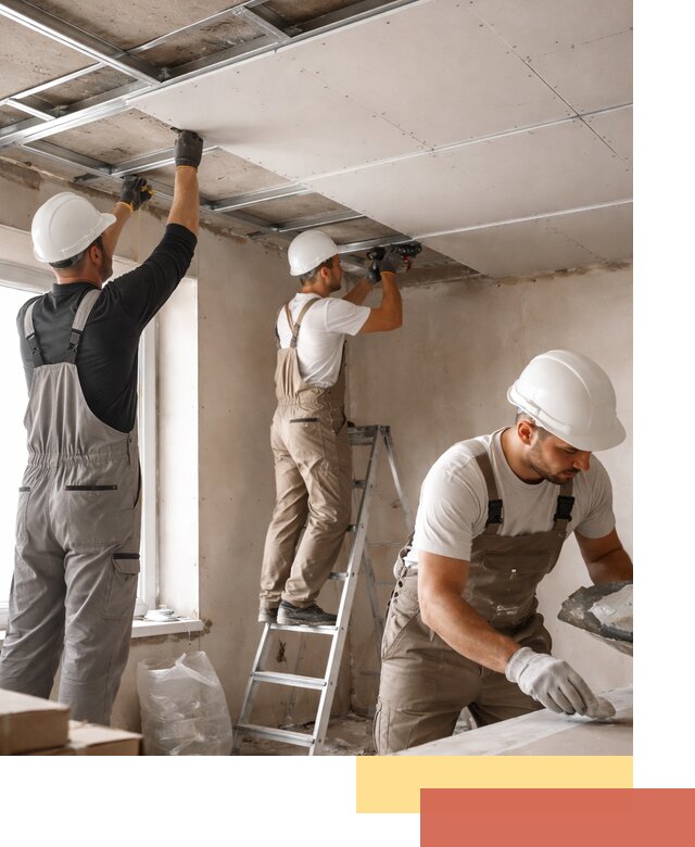 Одноуровневый потолок из гипсокартона в Мелеузе — монтаж и отделка