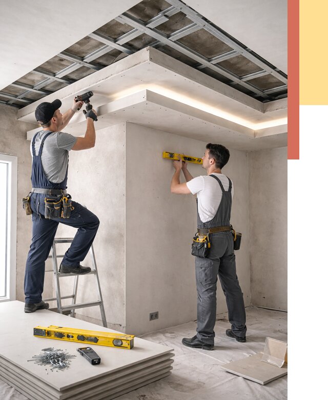 Двухуровневый потолок из гипсокартона в Мелеузе от 1483 руб. под ключ | ОТДЕЛОЧНИК-Млз