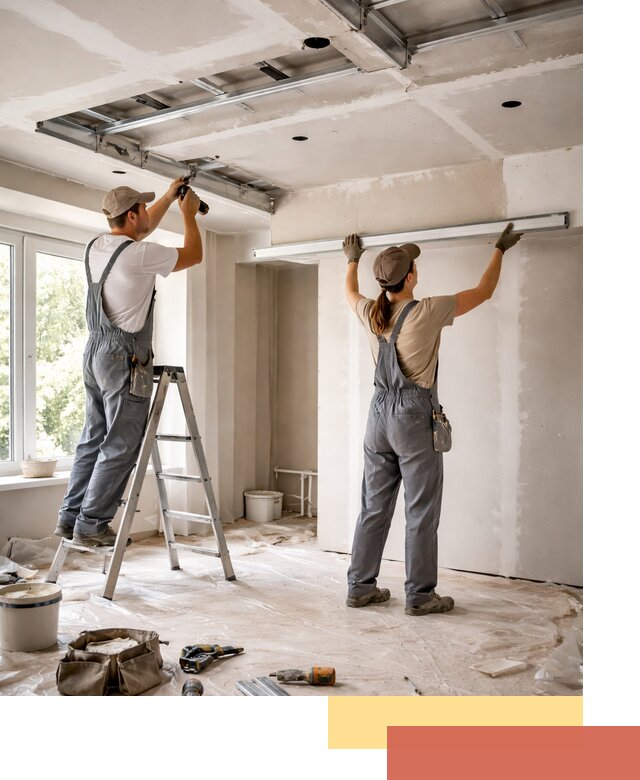 Монтаж многоуровневого потолка из гипсокартона в Мелеузе