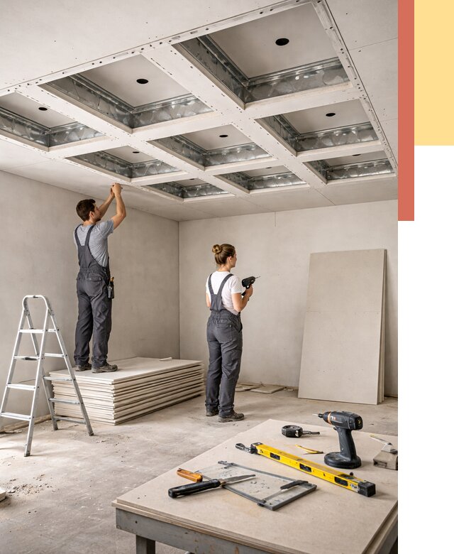 Кессонный потолок из гипсокартона в Мелеузе от 1892 руб. — монтаж и под ключ | ОТДЕЛОЧНИК-Млз