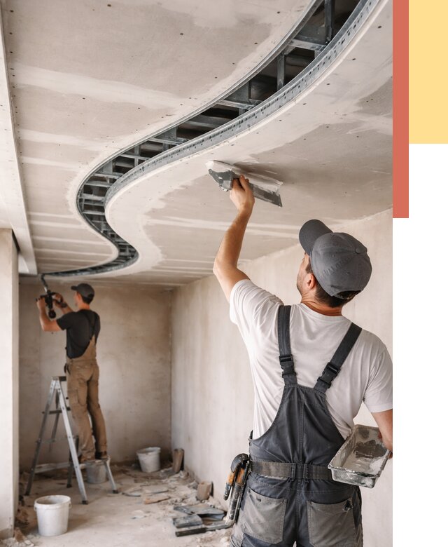 Криволинейный потолок из гипсокартона в Мелеузе от 2148 руб./м2 | ОТДЕЛОЧНИК-Млз