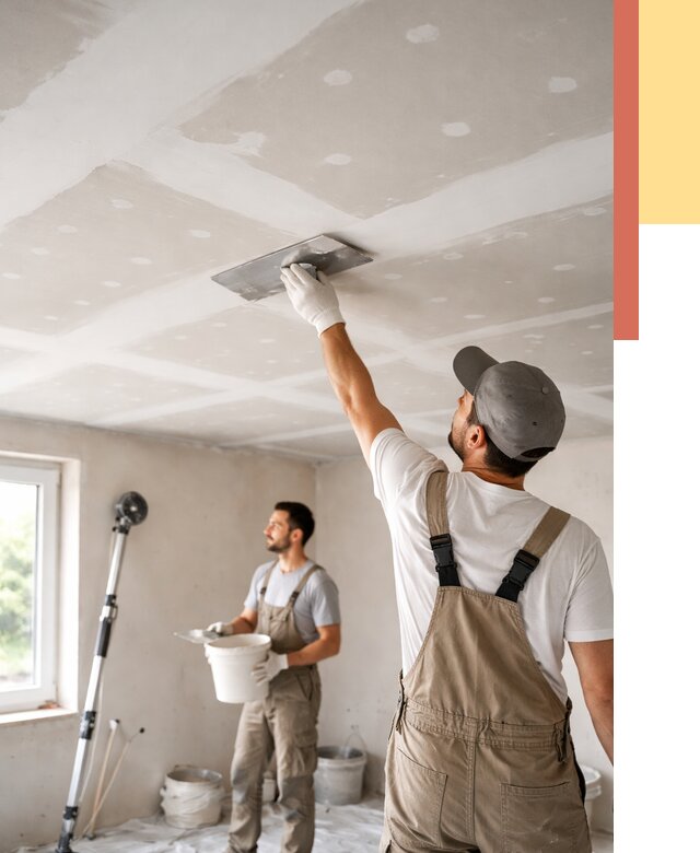 Шпаклевка потолка из гипсокартона в Мелеузе от 3273 руб./м2 — услуги под ключ | ОТДЕЛОЧНИК-Млз