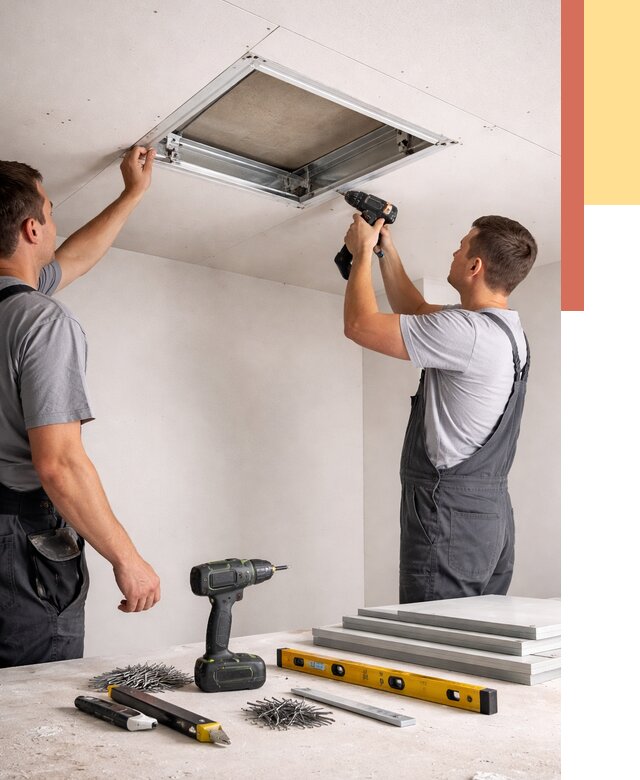 Установка люка в потолок ГКЛ в Мелеузе от 2557 руб. под ключ | ОТДЕЛОЧНИК-Млз