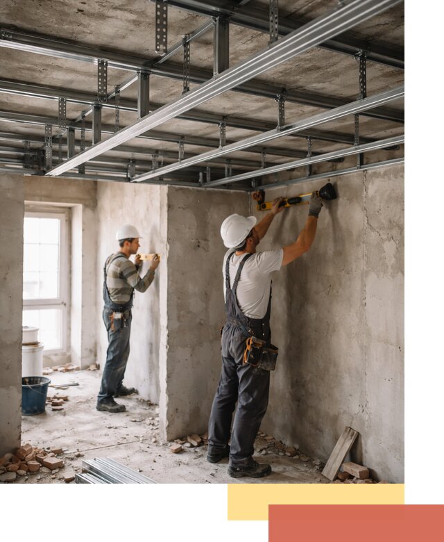 Монтаж каркаса потолка из профильного профиля в Мелеузе