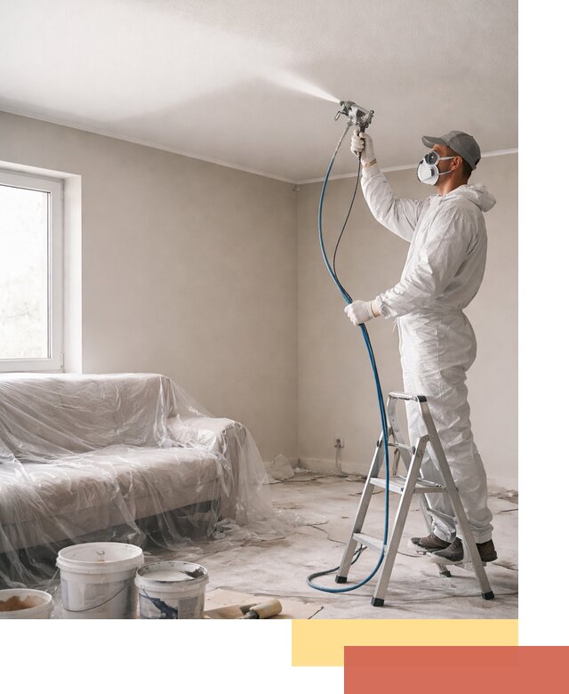 Покраска потолка краскопультом в Мелеузе быстро и качественно