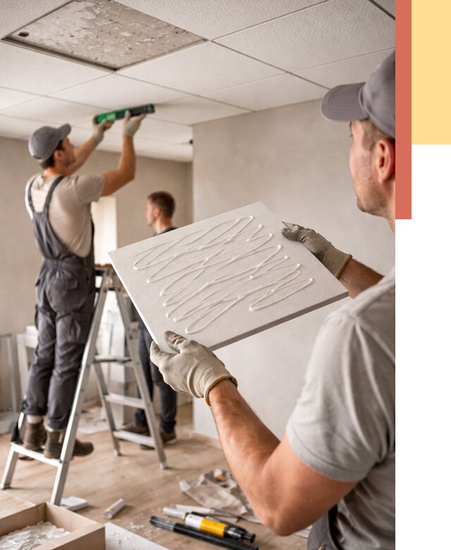 Монтаж потолочной плитки в Мелеузе от 4603 руб. — быстро и недорого | ОТДЕЛОЧНИК-Млз