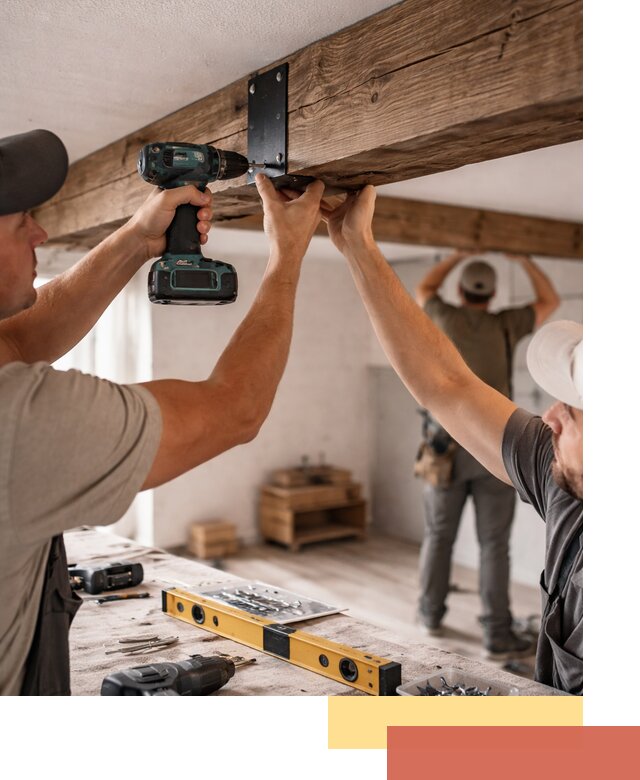 Монтаж декоративных потолочных балок в Мелеузе