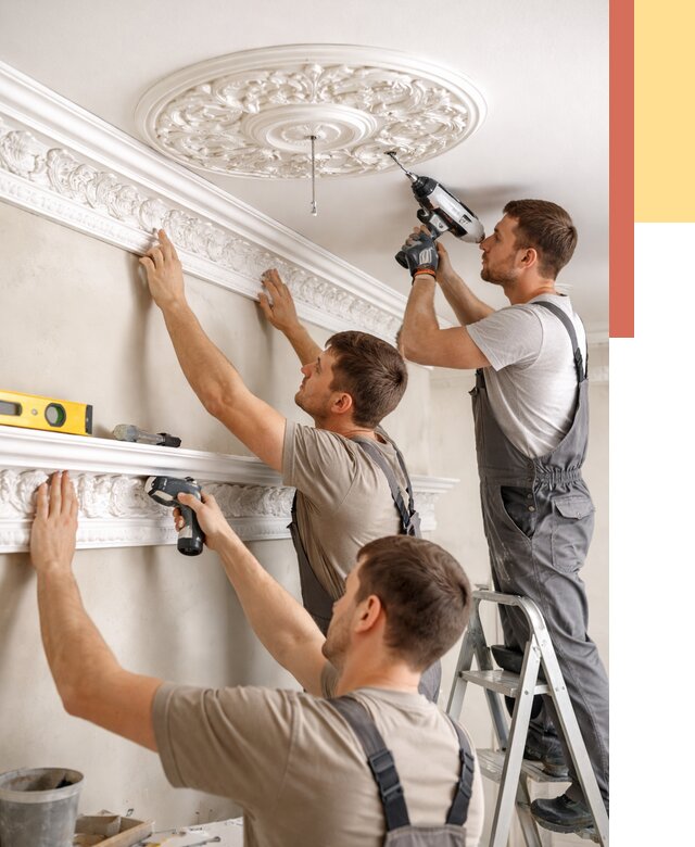 Монтаж лепнины на потолок в Мелеузе от 3273 руб. быстро и недорого | ОТДЕЛОЧНИК-Млз