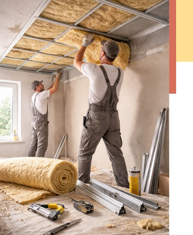 Утепление потолка в Мелеузе от 7365 руб/м2 — недорого, быстро, под ключ | ОТДЕЛОЧНИК-Млз